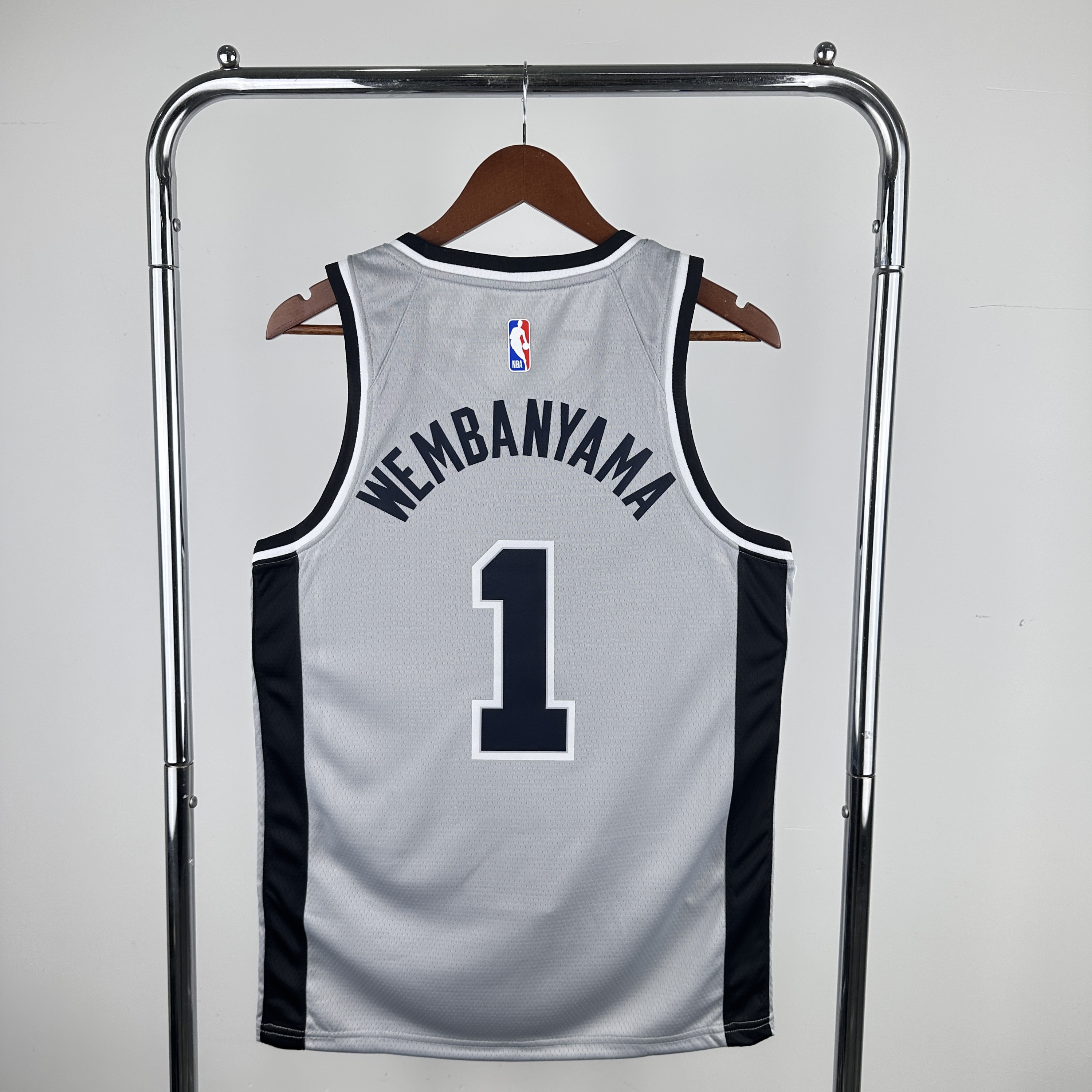 Men San Antonio Spurs #1 Wembanyama Grey NBA 2024 Jersey